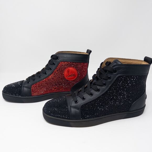 Christian Louboutin Sneakers Louis Flat Patent Crystals Size 43 EU 10 US - Picture 5 of 11